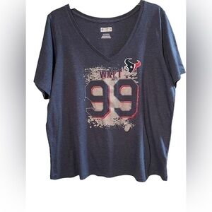 NFL Team Apparel The Texans JJ Watt Womens V-Neck Tee Shirt Sz 3XL